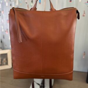 Fossil Brown Leather Backpack NWT